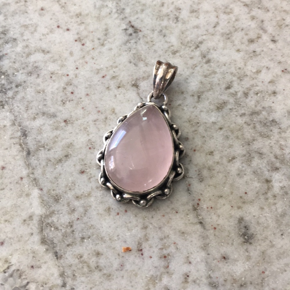Sterling Silver Pink Moonstone Necklace